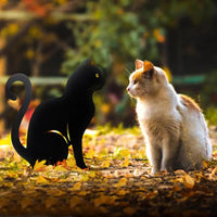 Statue de jardin de chat noir mystérieux (Lot de 2 + 1 Offerte)