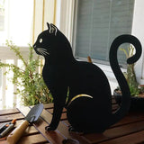 Statue de jardin de chat noir mystérieux (Lot de 2 + 1 Offerte)