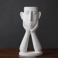 Pot de Fleurs Visages Artistiques Élégants