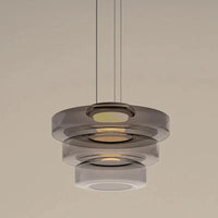 Lustre en Verre Superposé Minimaliste Élégant