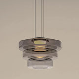 Lustre en Verre Superposé Minimaliste Élégant